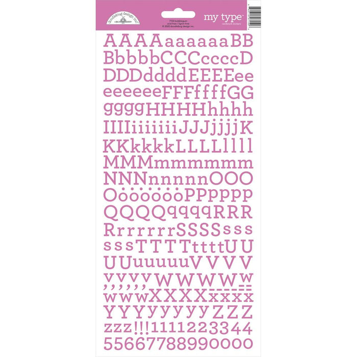 Doodlebug My Type Alphabet Stickers - Bubblegum