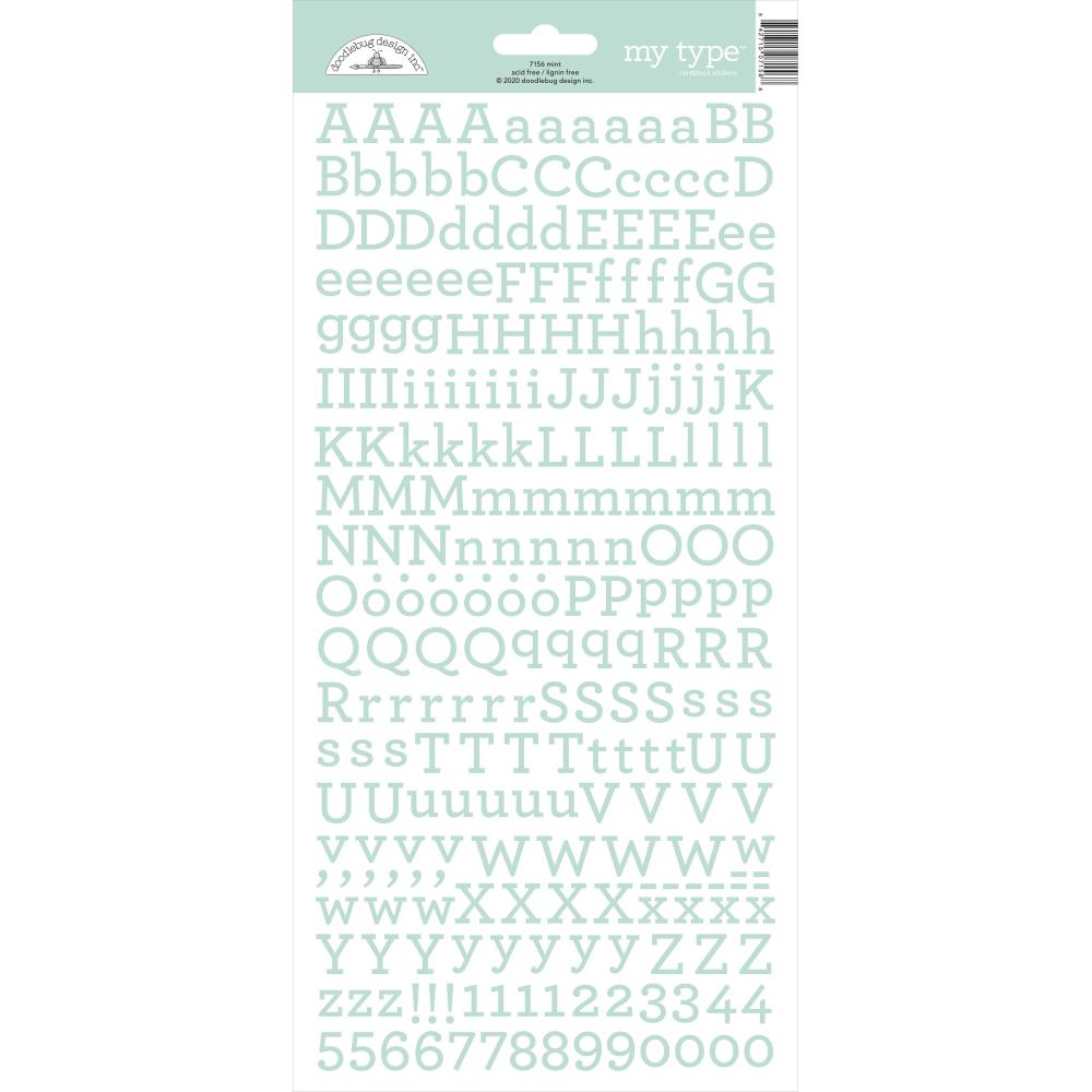 Doodlebug My Type Alphabet Stickers - Mint