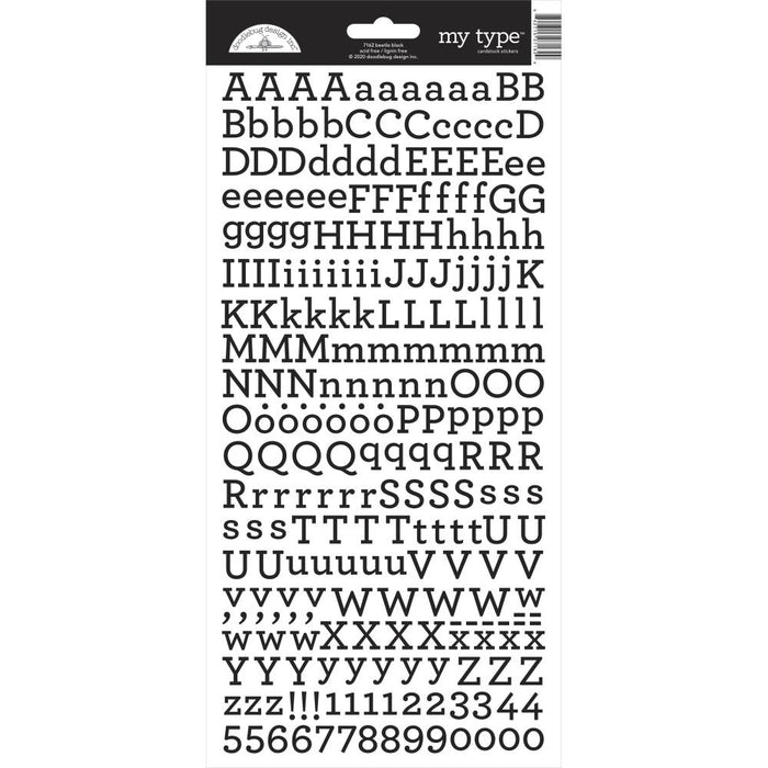 Doodlebug My Type Alphabet Stickers - Beetle Black