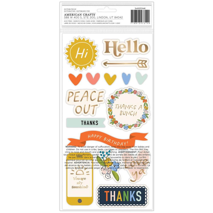 American Crafts Jen Hadfield Reaching Out - Hello Phrase Thickers