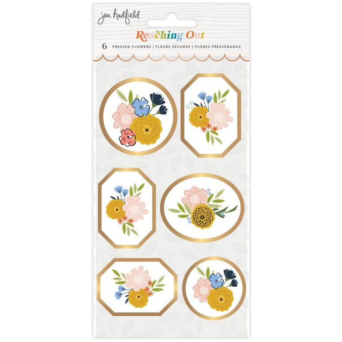 American Crafts Jen Hadfield Reaching Out - Pressed Flower Dimensional Stickers