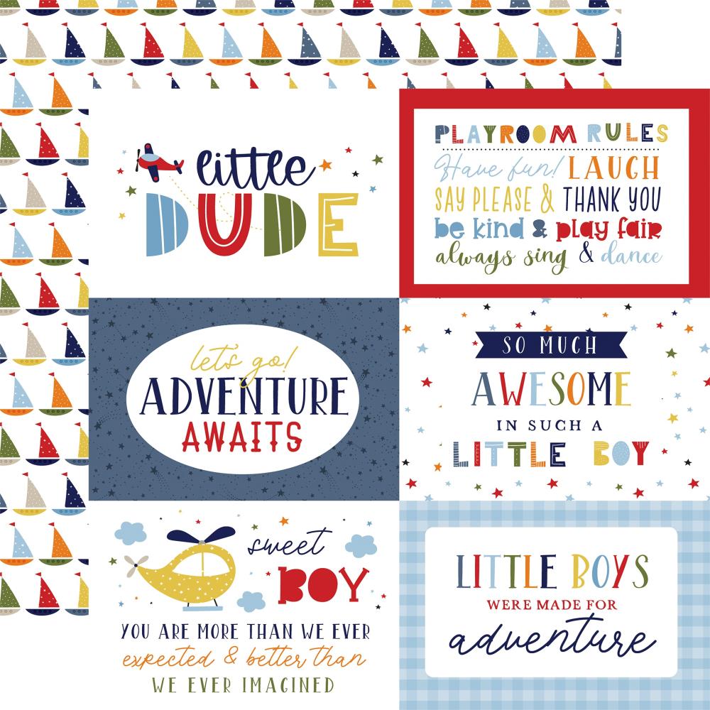 Echo Park Little Dreamer Boy - 6x4 Journaling Cards