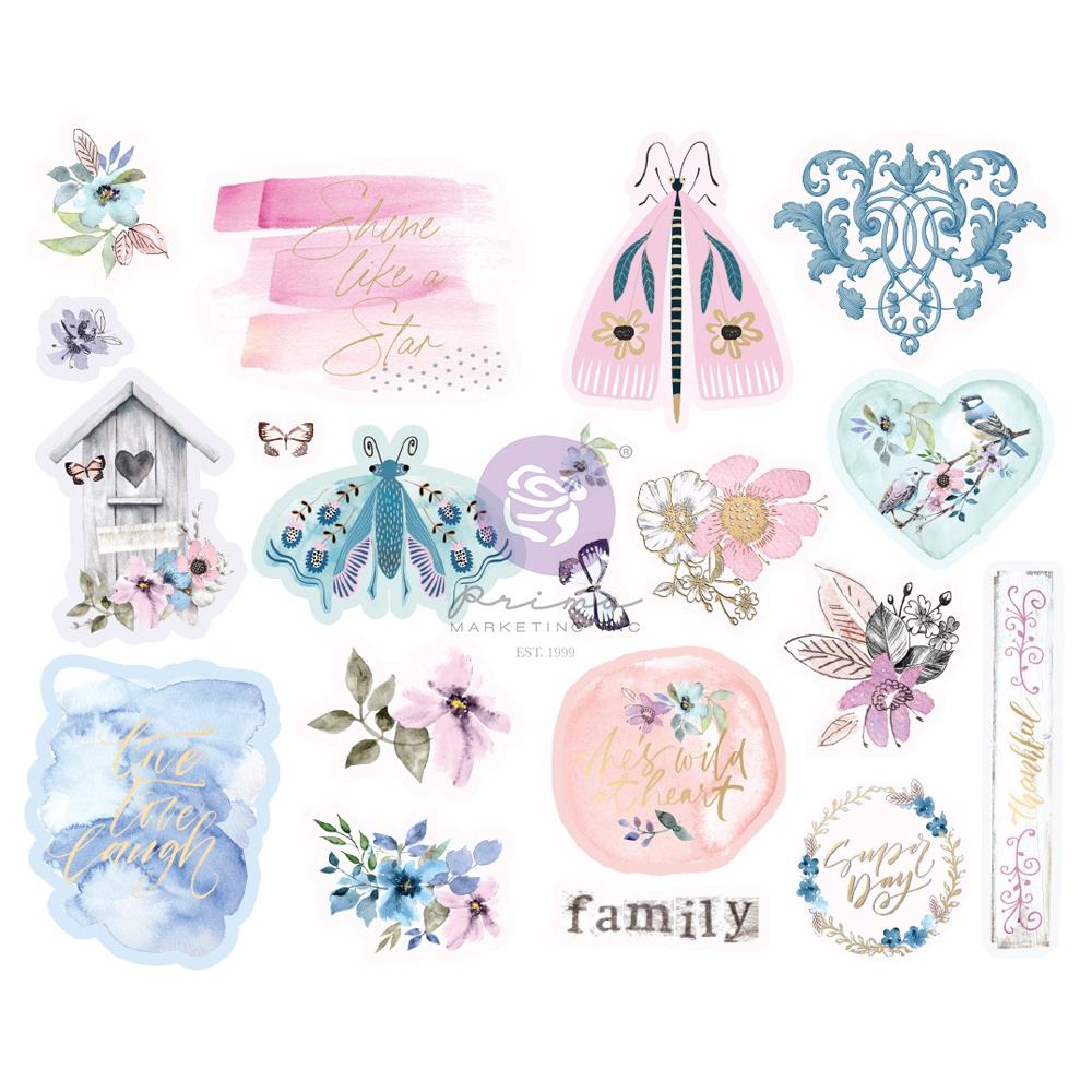 Prima Sticker Paper Prima Watercolor Floral - Chipboard Stickers — Papermaze