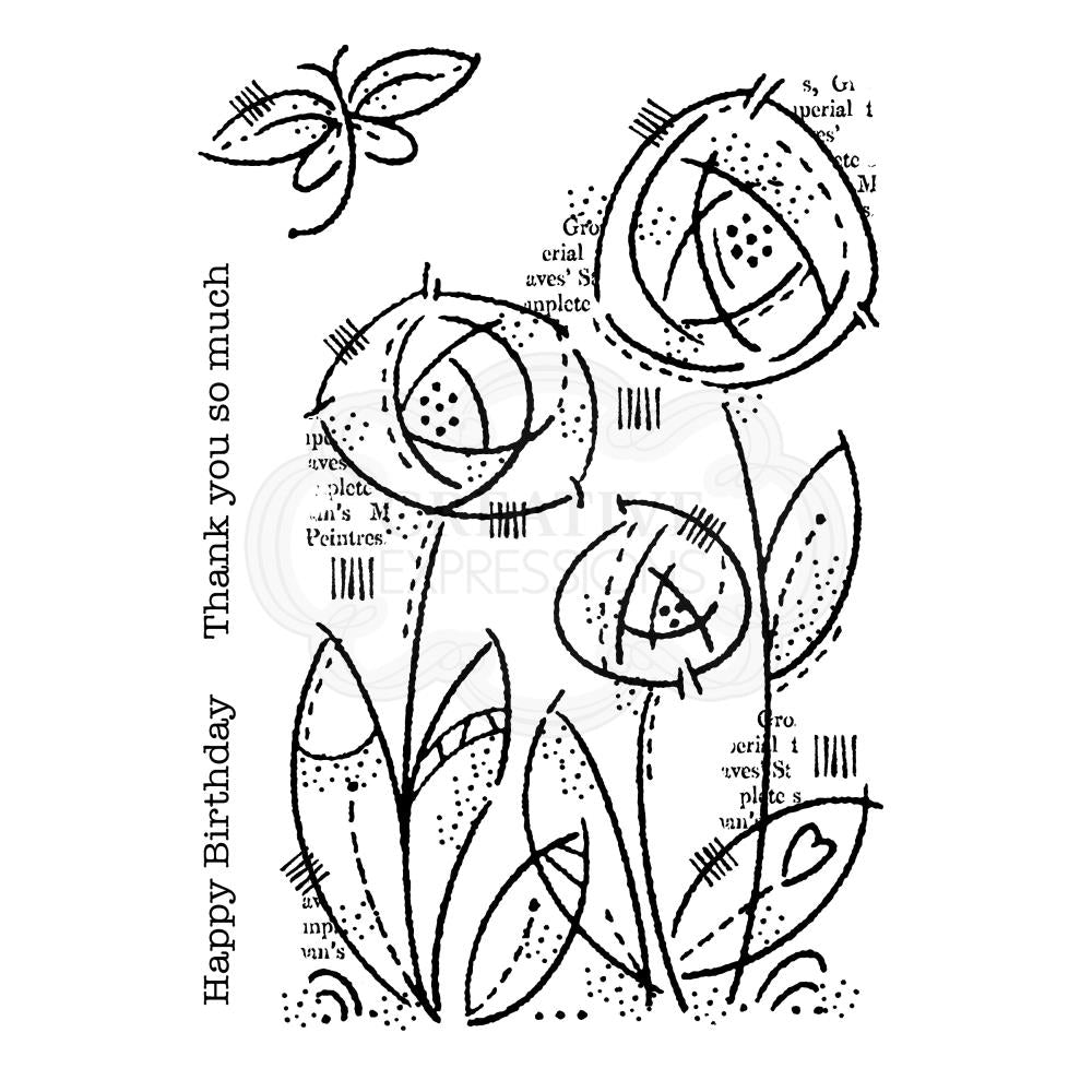 Woodware Clear Magic Singles Stamp - Flower Blooms