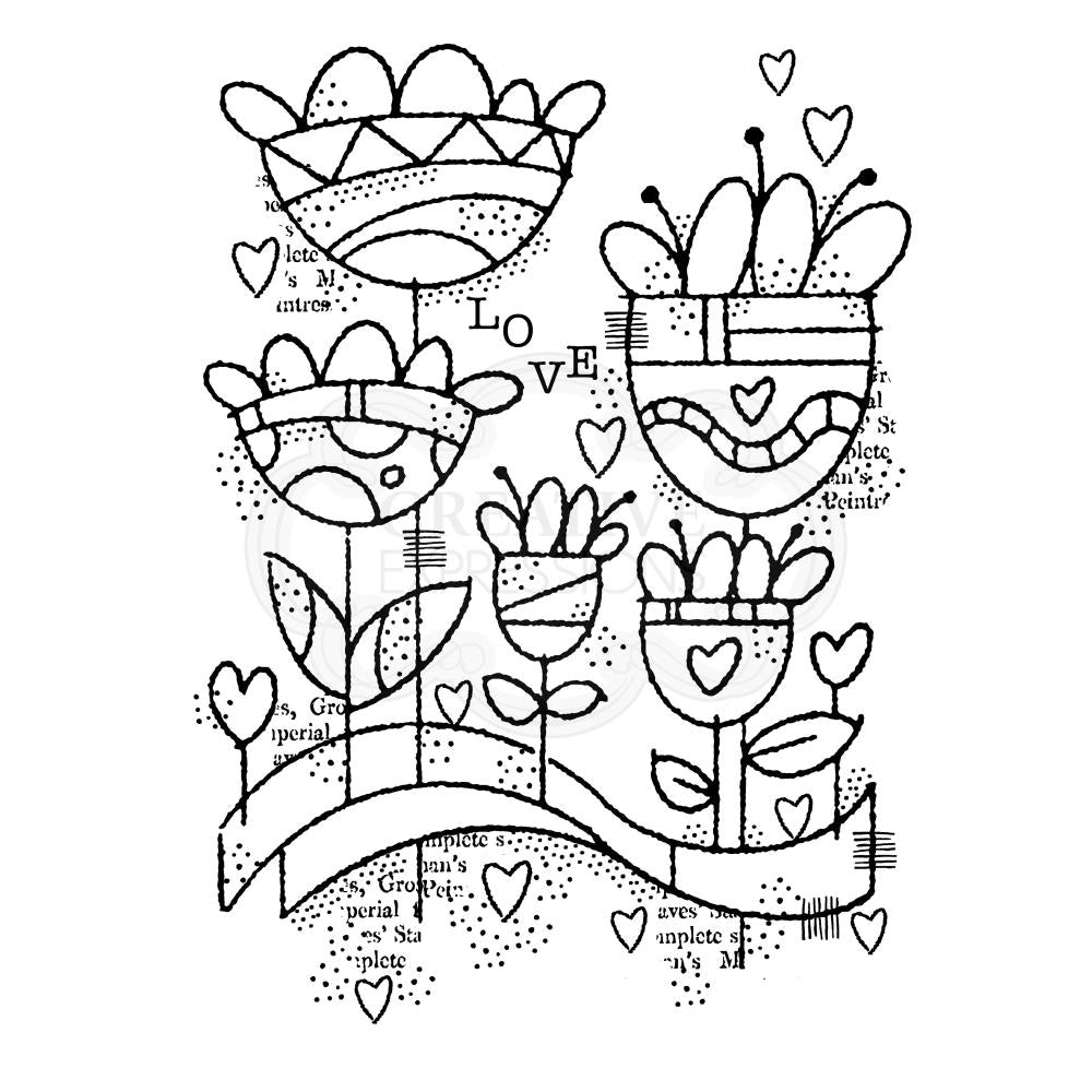Woodware Clear Magic Singles Stamp - Love Garden