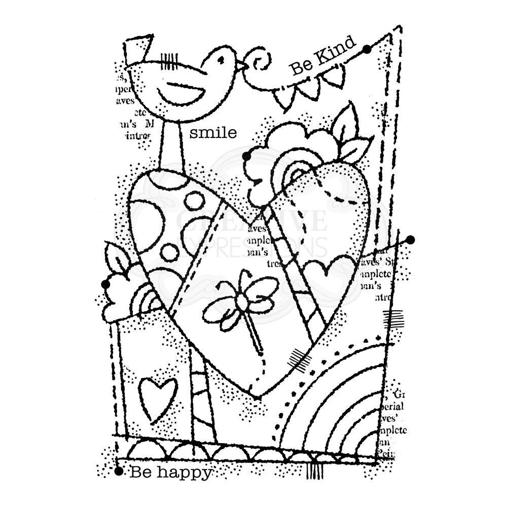 Woodware Clear Magic Singles Stamp - Rainbow Heart
