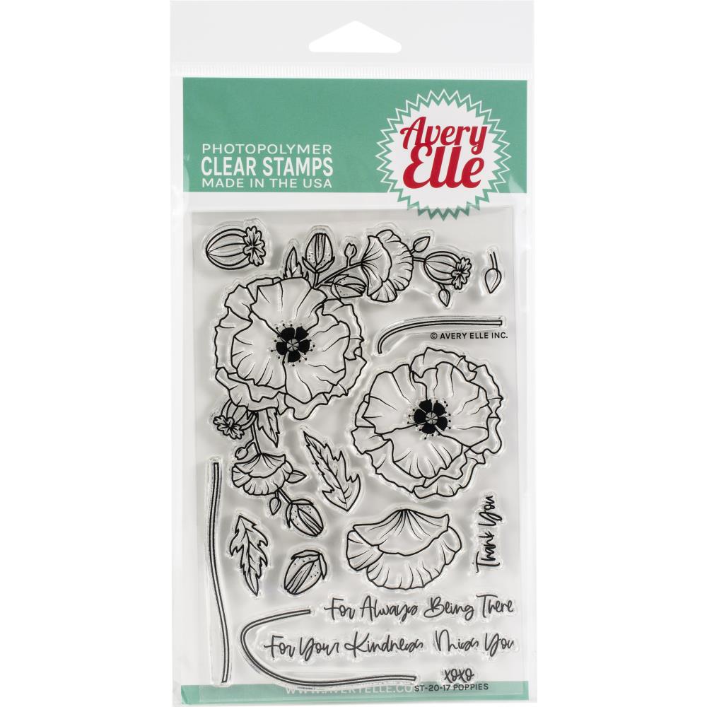Avery Elle Clear Stamps - Poppies