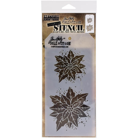 Tim Holtz Layering Stencil - Poinsettia Duo