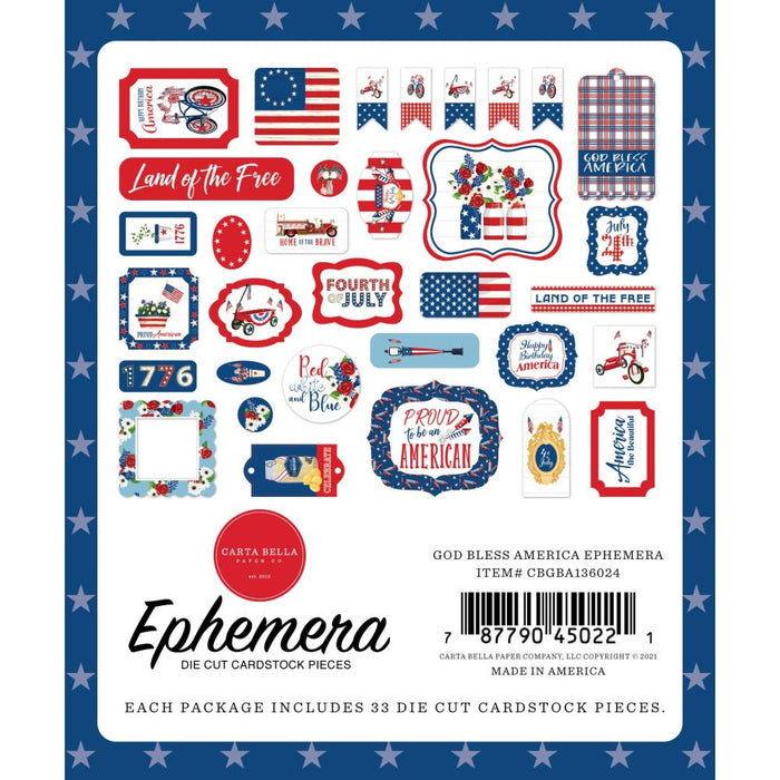 Carta Bella God Bless America - Ephemera Icons