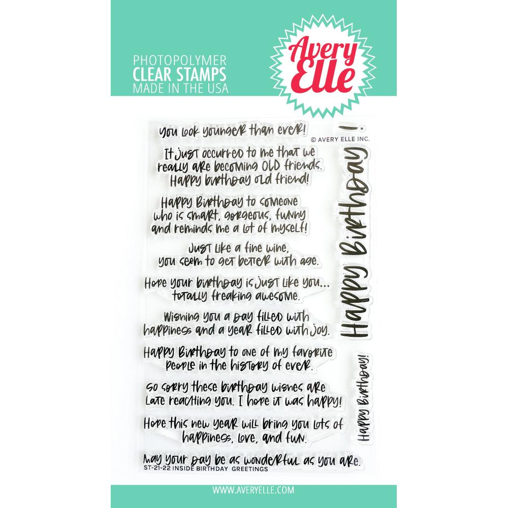 Avery Elle Clear Stamps - Inside Birthday