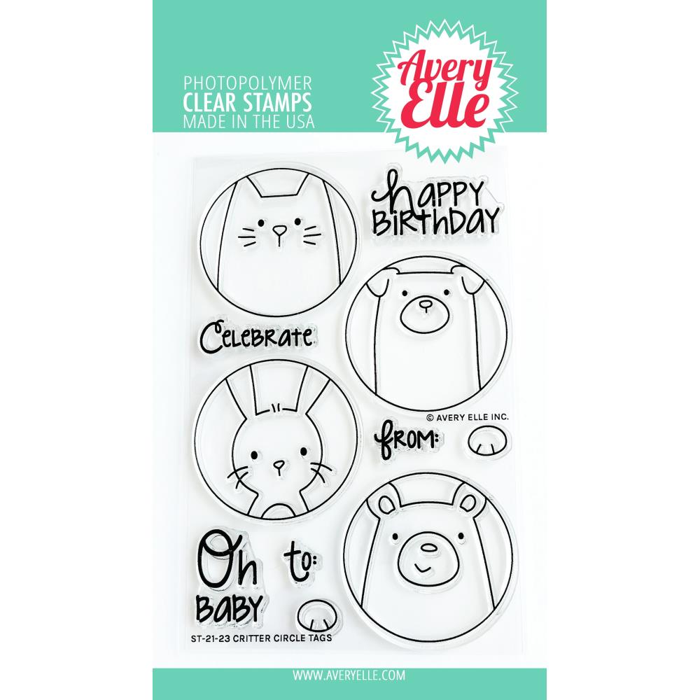 Avery Elle Clear Stamps - Critter Circle Tags