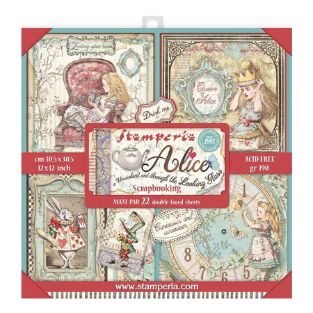 Stamperia Alice In Wonderland & Through The Looking Glass - 12x12 Maxi Paper Pack