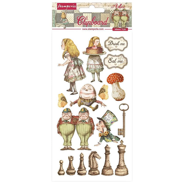 Stamperia Alice Through The Looking Glass - Chipboard