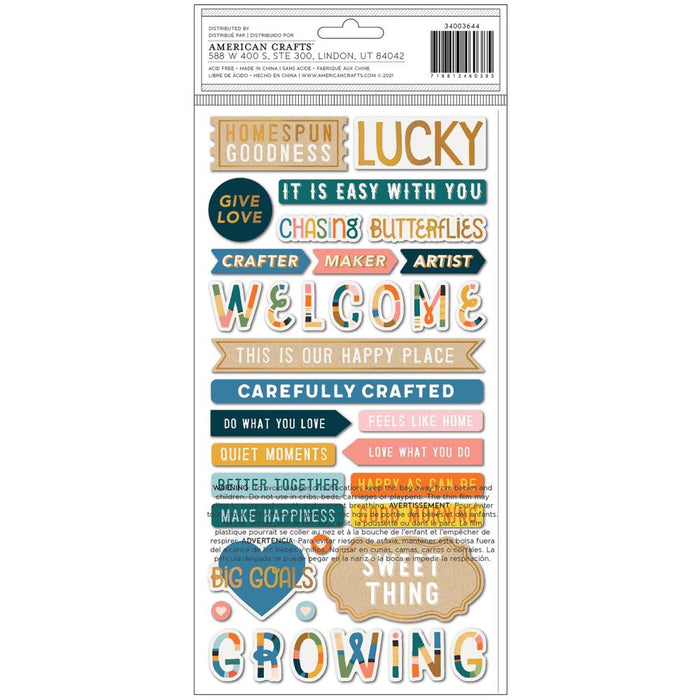 American Crafts Paige Evans Bungalow Lane - Home Sweet Home Phrase Thickers
