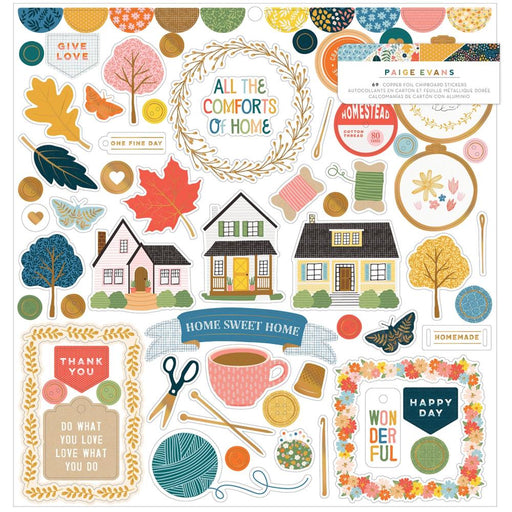 American Crafts Paige Evans Bungalow Lane - Chipboard Stickers