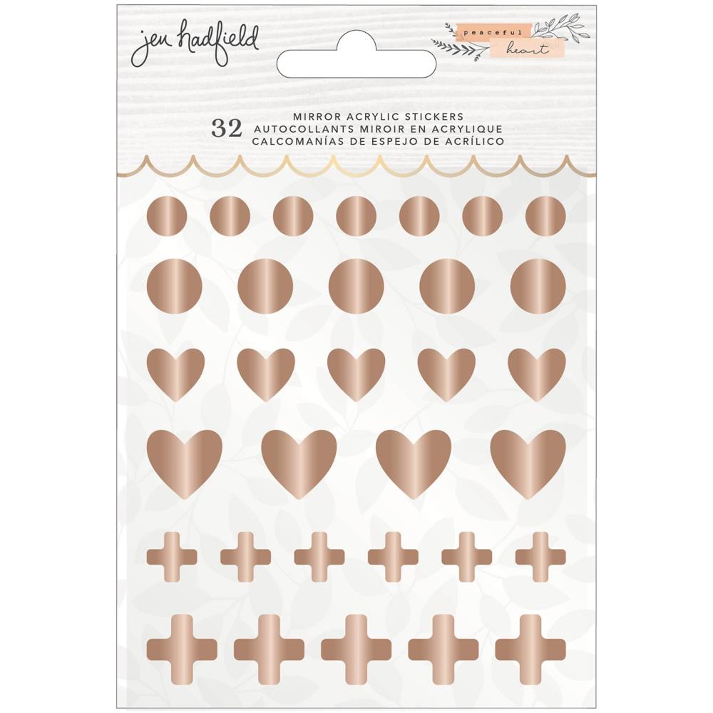 American Crafts Jen Hadfield Peaceful Heart - Mirored Acrylic Stickers