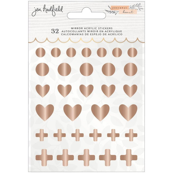American Crafts Jen Hadfield Peaceful Heart - Mirored Acrylic Stickers