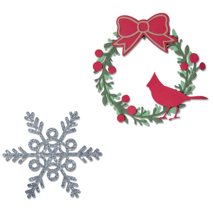 Sizzix Thinlits Die - Wreath & Snowflake