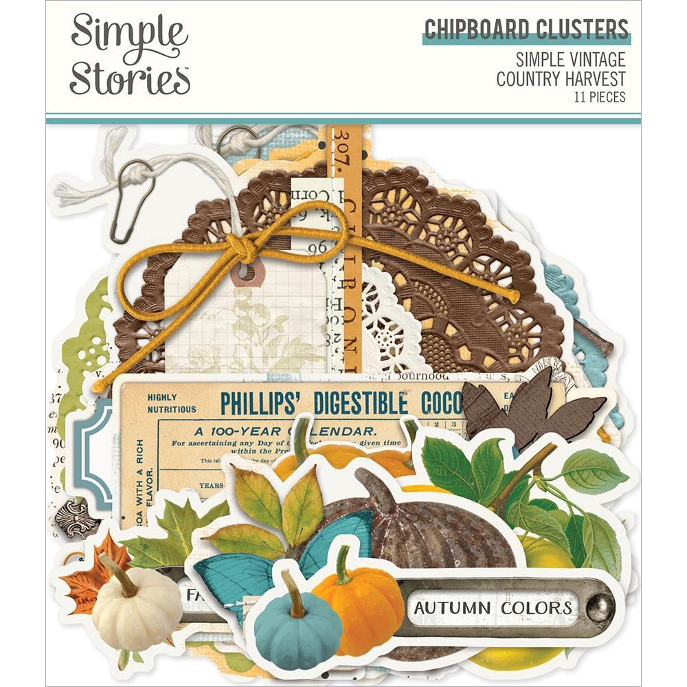 Simple Stories Simple Vintage Country Harvest - Chipboard Clusters