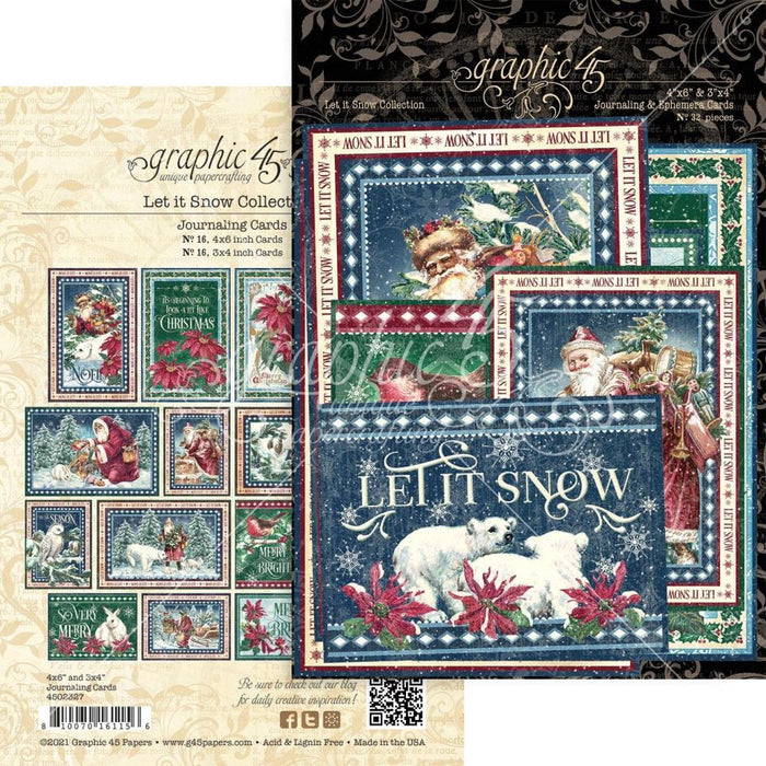 Graphic 45 Let It Snow - Journaling & Ephemera Cards