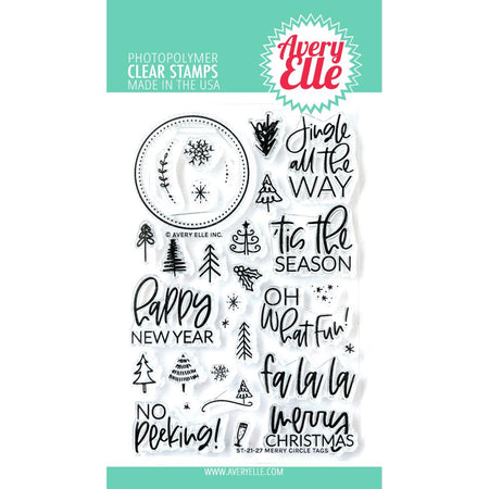 Avery Elle Clear Stamps - Merry Circle Tags