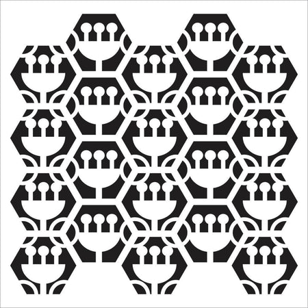 Crafter's Workshop 6x6 Template - Tulip Hexagons