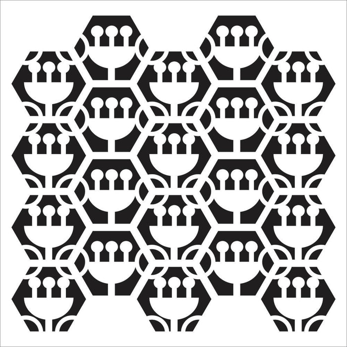 Crafter's Workshop 6x6 Template - Tulip Hexagons