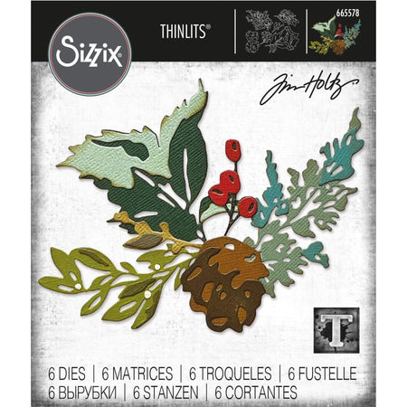 Sizzix Tim Holtz Alterations Thinlits Die - Holiday Brushstroke #2