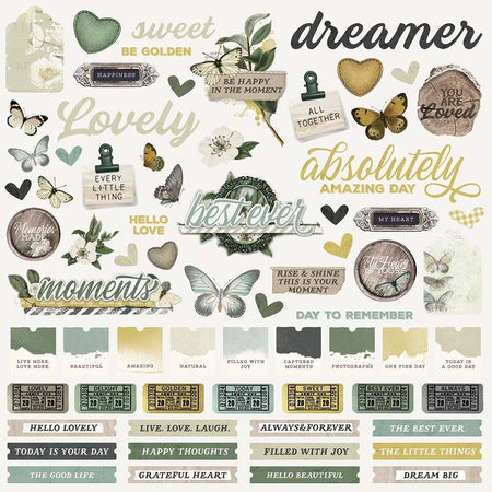 Simple Stories Simple Vintage Weathered Garden - Combo Stickers