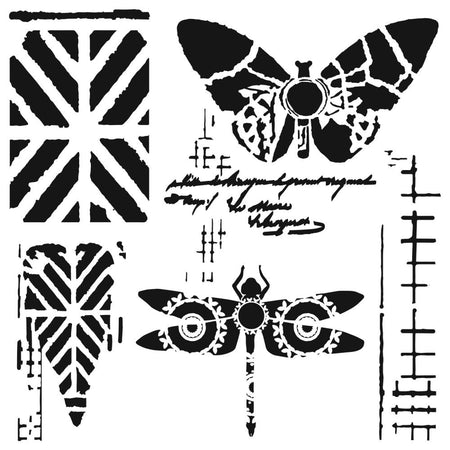 Crafter's Workshop 6x6 Template - Dragonfly Collage