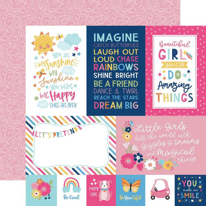 Echo Park Play All Day Girl - 4x6 Journaling Cards