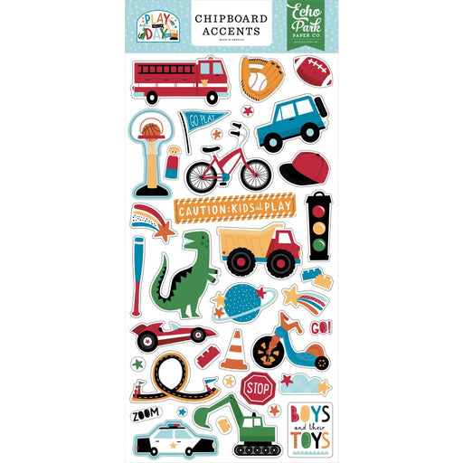 Echo Park Play All Day Boy - Chipboard Accents