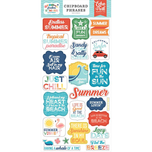 Echo Park Endless Summer - Chipboard Phrases