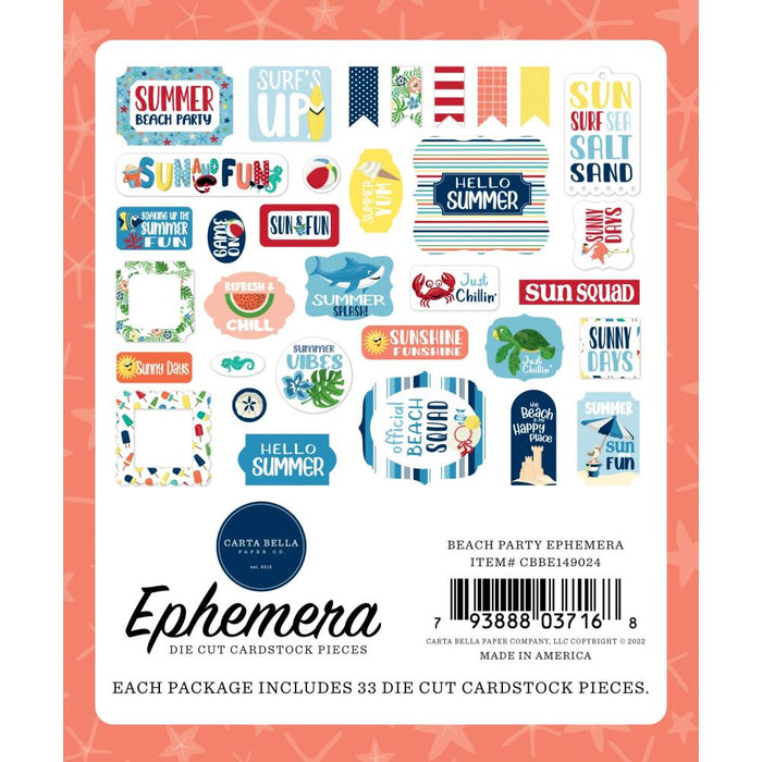 Carta Bella Beach Party - Ephemera Icons