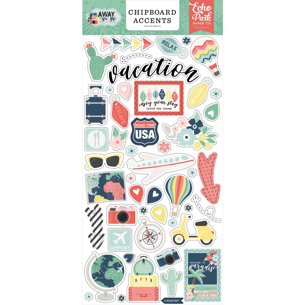 Echo Park Away We Go - Chipboard Accents