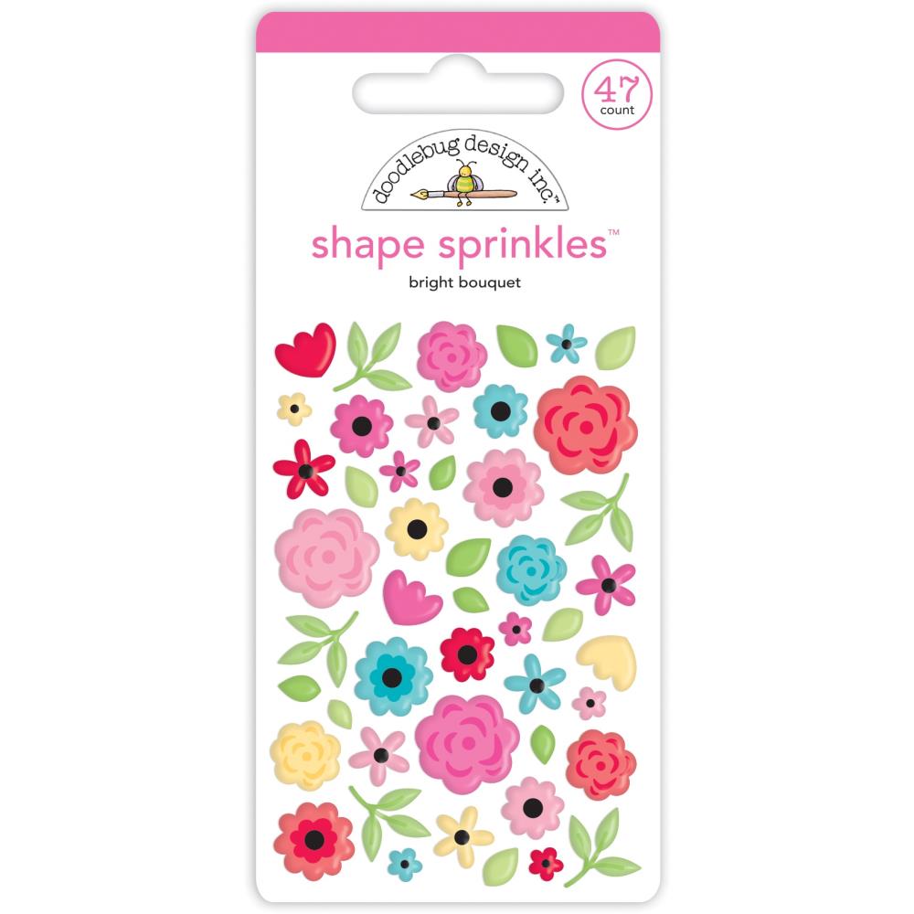 Doodlebug Design Lots of Love - Bright Bouquet Shape Sprinkles