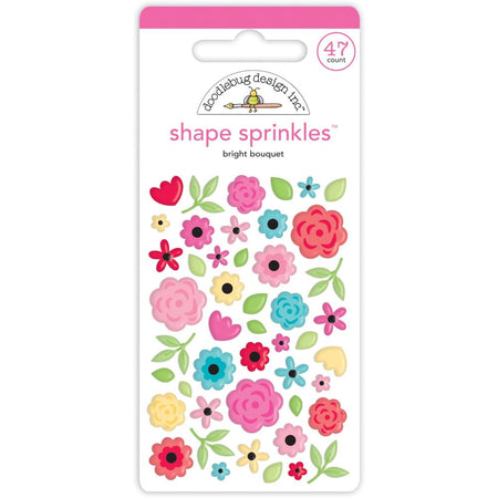 Doodlebug Design Lots of Love - Bright Bouquet Shape Sprinkles