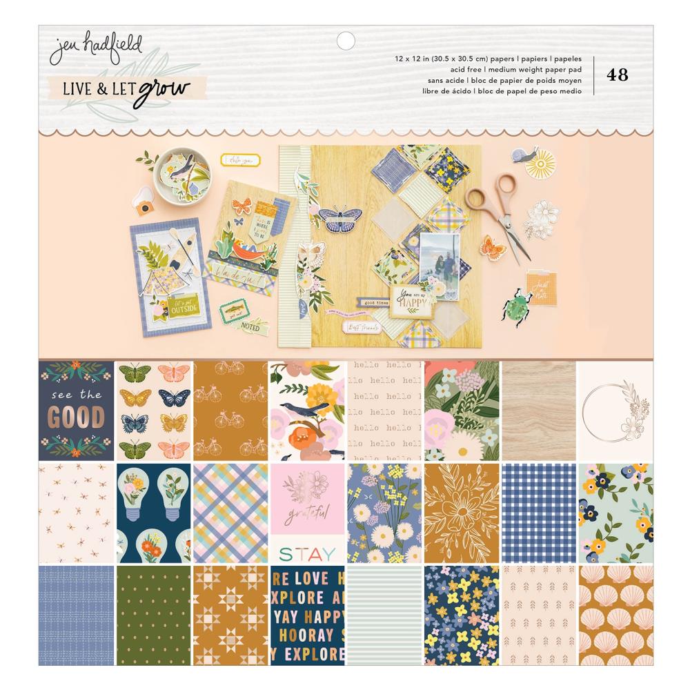 American Crafts Jen Hadfield Live & Let Grow - 12x12 Pad