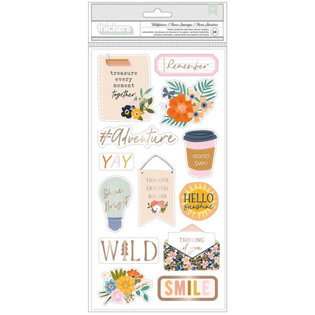 American Crafts Jen Hadfield Live & Let Grow - Wildflower Phrase Thickers
