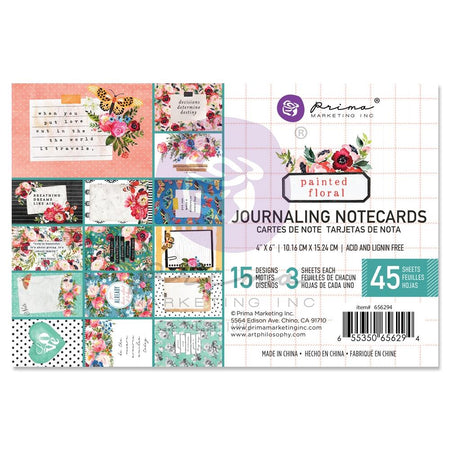 Prima Painted Floral - 4x6 Journaling Notecards