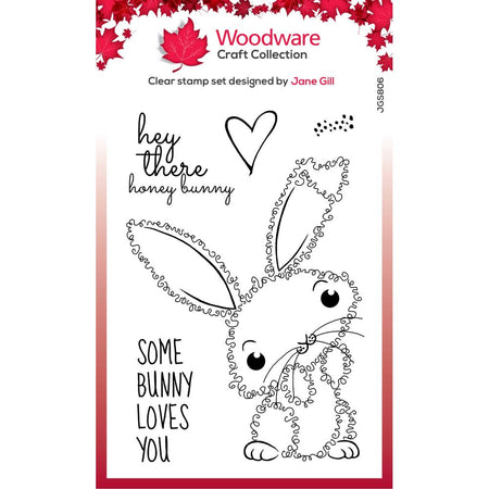 Woodware Clear Magic Singles Stamp - Fuzzie Friends Bella The Bunny