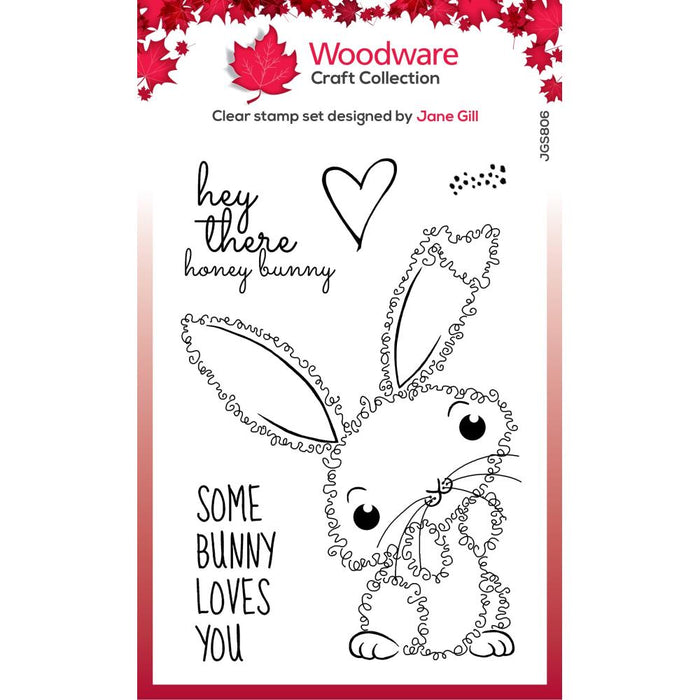 Woodware Clear Magic Singles Stamp - Fuzzie Friends Bella The Bunny