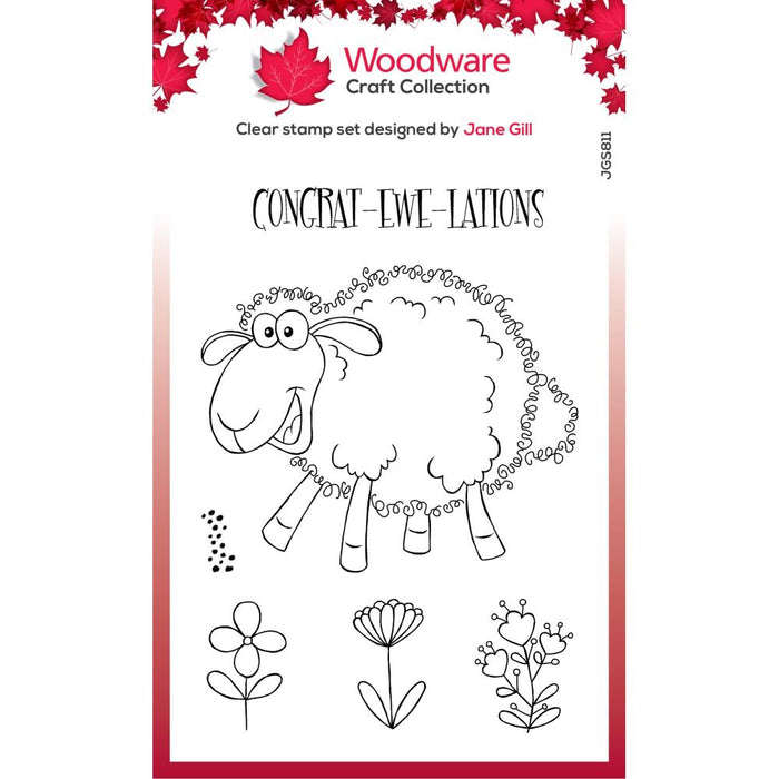 Woodware Clear Magic Singles Stamp - Fuzzie Friends Sadie The Sheep