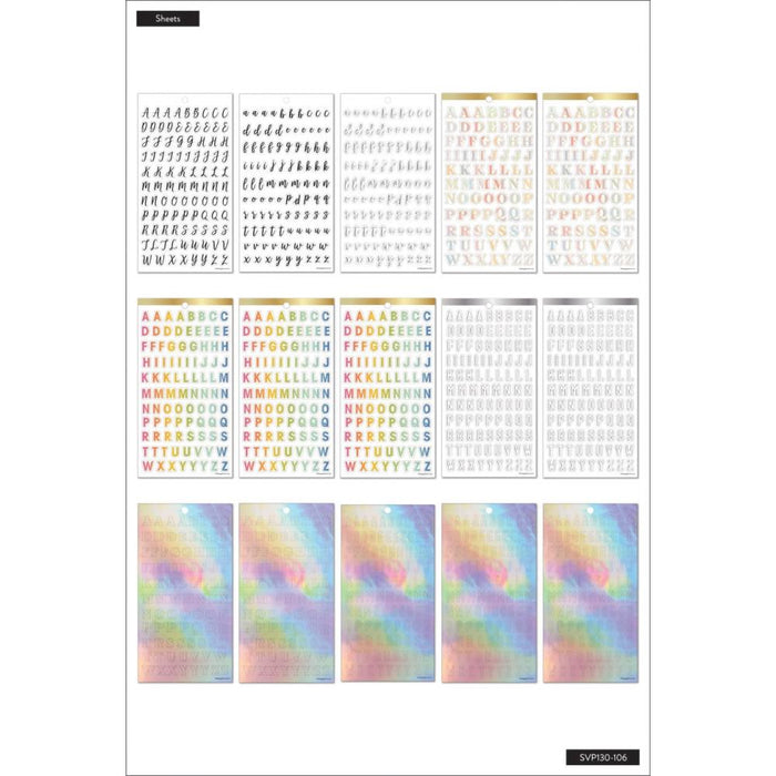 Me & My Big Ideas Happy Planner Sticker Value Pack - Unique Alpha Fonts