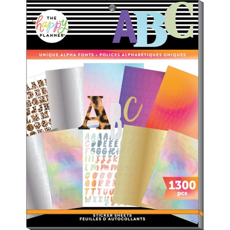 Me & My Big Ideas Happy Planner Large Sticker Value Pack - Unique Alpha Fonts