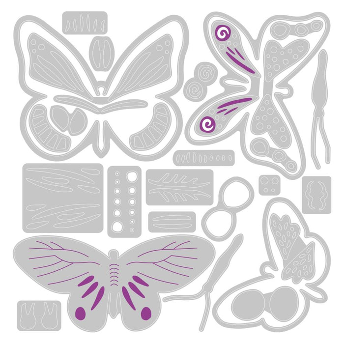 Sizzix Thinlits Die - Patterned Butterflies
