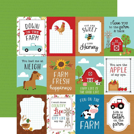 Echo Park Fun On The Farm - 3x4 Journaling Cards