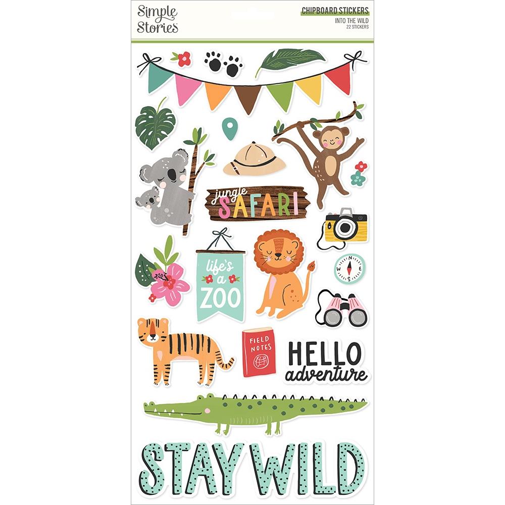 Simple Stories Into The Wild - Chipboard Stickers