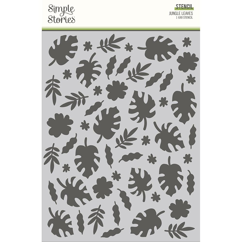 Simple Stories Into The Wild - 6x8 Jungle Leaves Stencil