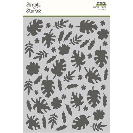 Simple Stories Into The Wild - 6x8 Jungle Leaves Stencil